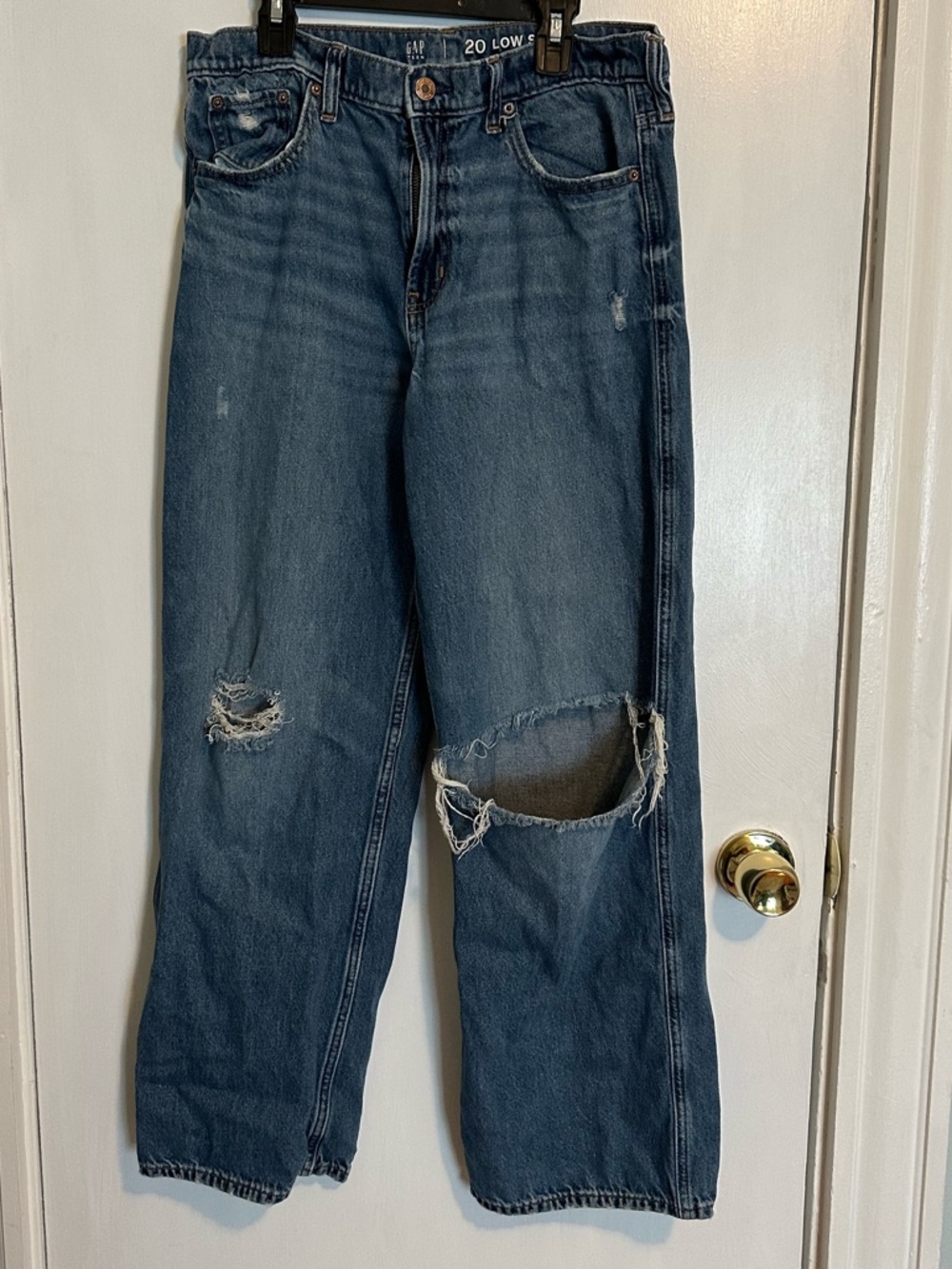 Girls Size 20 GAP Low Stride Distressed Blue Jeans
